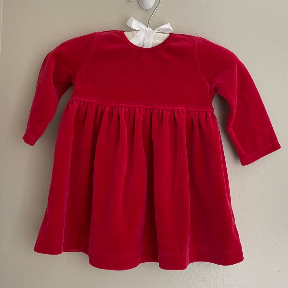 Hanna Andersson Red Velour Baby Dress, size 3-6m
